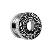 Flesh Tunnel mit Sternzeichen silber