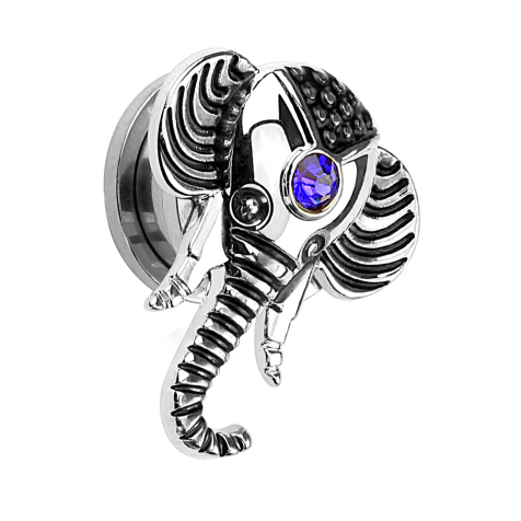 Plug elephant silver with crystal