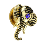 Plug elephant 14k gold-plated with crystal