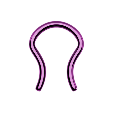 Anello per setto nasale viola con rivestimento in titanio