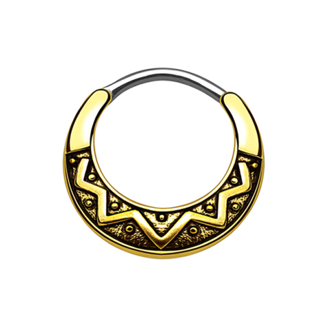 Gold-plated septum tribal fan