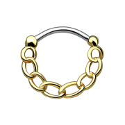 Catena per setto nasale placcata in oro