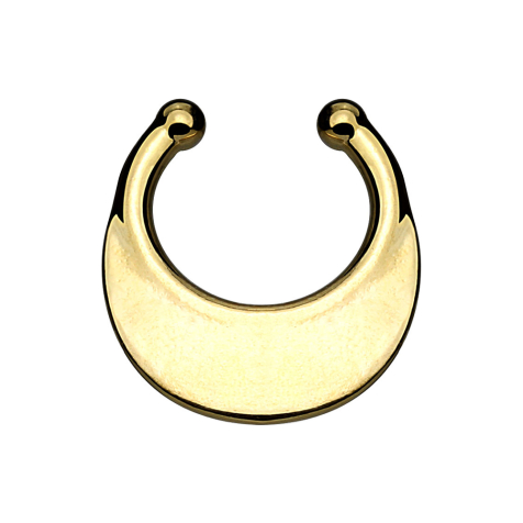 Fake Septum mit runder platte vergoldet