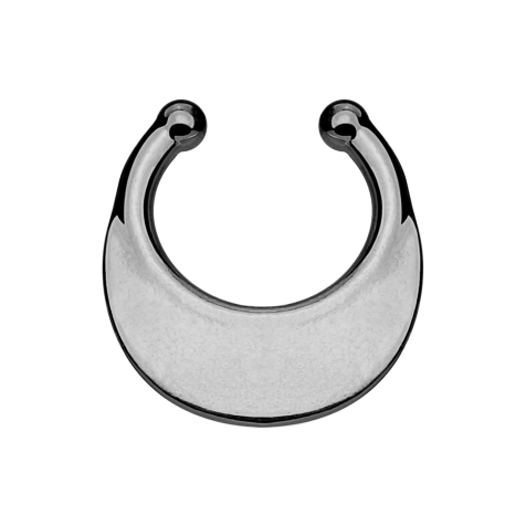 Faux septum avec plaque ronde argent foncé