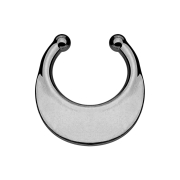 Faux septum avec plaque ronde argent foncé
