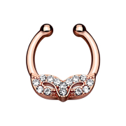 Faux septum avec masque de bal costumé rose...