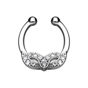 Fake Septum mit Kostümball-Maske silber