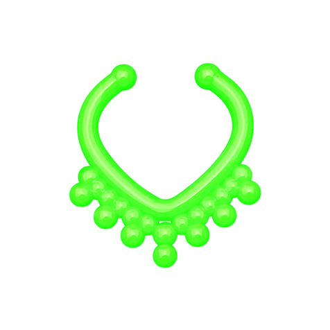 Fake septum with ball in triangular shape green