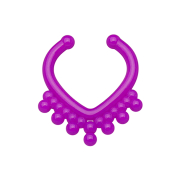 Fake septum with ball in triangular shape purple