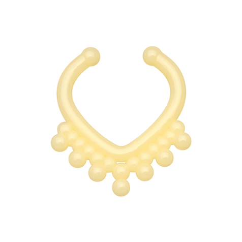 Faux septum avec boule en forme de triangle ivory