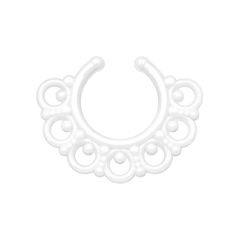 Fake Septum Tribal mit Kugeln weiss