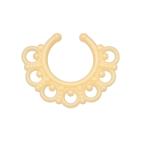 Fake septum tribal with ivory balls