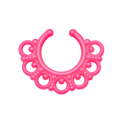 Fake septum tribal with balls pink