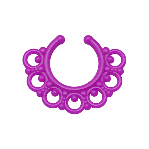 Fake Septum Tribal mit Kugeln violett