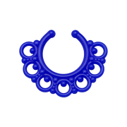 Fake septum tribal with balls dark blue