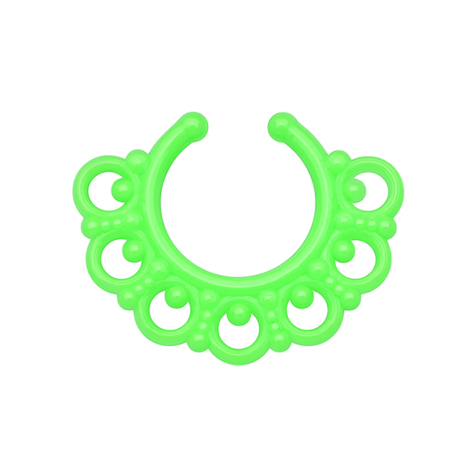 Faux septum tribal avec des boules vertes