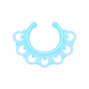 Faux septum tribal avec des boules bleues "Glow