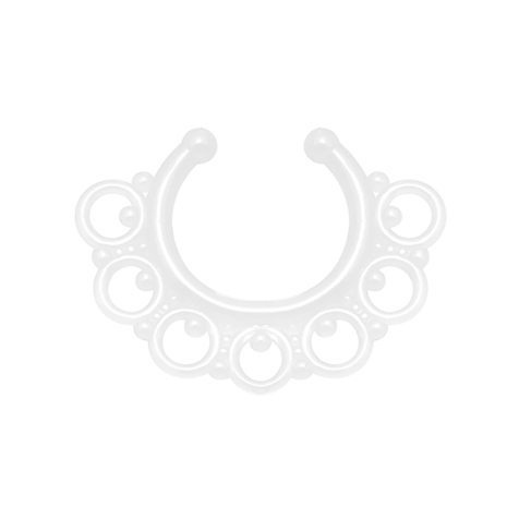 Faux septum tribal avec boules transparentes "Glow