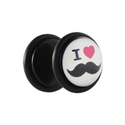Fake plug black with i love moustache