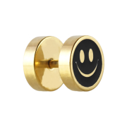 Fake Plug vergoldet mit Smiley
