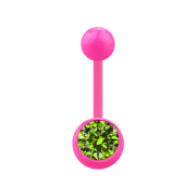 Banane rose avec boule et cristal boule vert clair