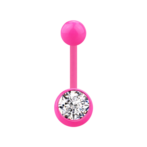 Banane rose avec boule et boule de cristal argentée