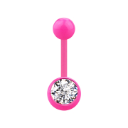 Banane rose avec boule et boule de cristal argentée