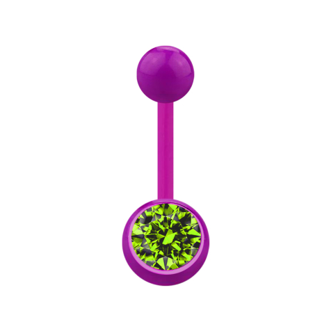 Banane violette avec boule et cristal boule vert clair