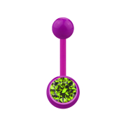 Banane violette avec boule et cristal boule vert clair