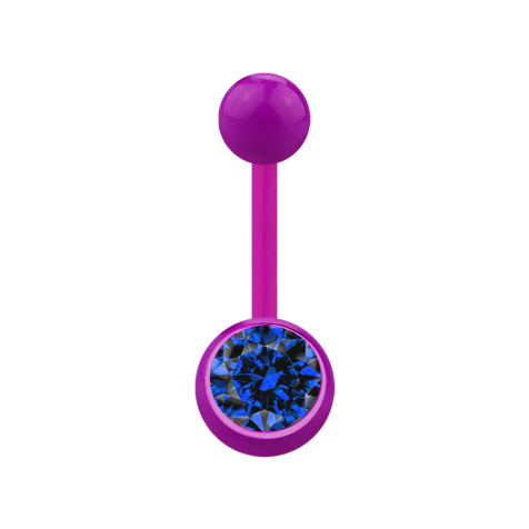 Banane violette avec boule et cristal boule bleu foncé