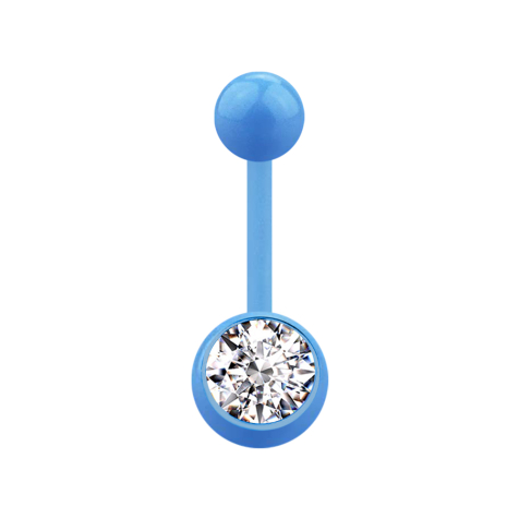 Banane bleu clair avec boule et cristal boule argenté