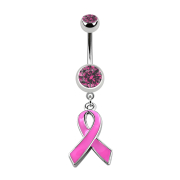 Silver banana with two crystal balls and pink bow