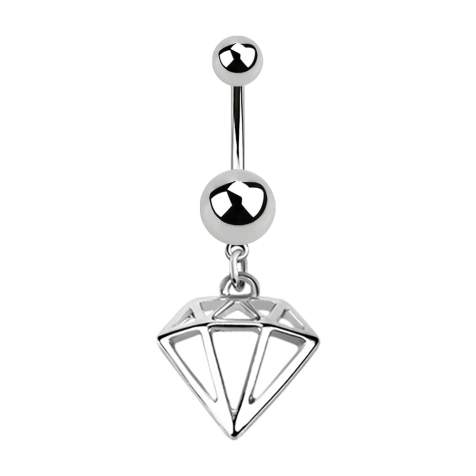 Banane silber mit Anhänger Diamant