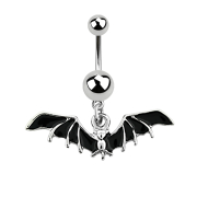 Banane argent avec pendentif chauve-souris