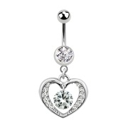 Banana silver with crystal heart silver