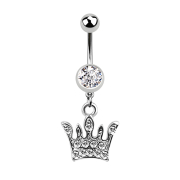 Banane argent avec pendentif couronne argent