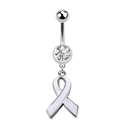 Banana dargento con due sfere di cristallo e fiocco bianco