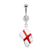 Banana silver with England flag pendant