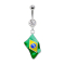 Banana silver with Brazil flag pendant