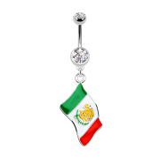 Banana silver with Mexico flag pendant