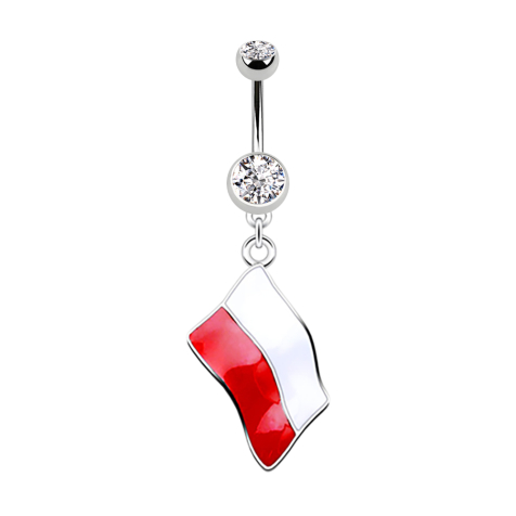 Banana silver with pendant flag Poland