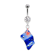 Banana silver with Australia flag pendant