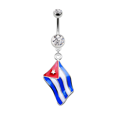 Banana silver with Cuba flag pendant