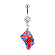 Banana silver with pendant flag Great Britain