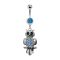 Banana silver with pendant owl black and light blue