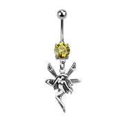 Banana in argento con ciondolo a forma di fata gialla