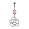 Banane argent avec pendentif rose rose