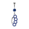 Banana in argento con ciondolo in ottone nocche blu scuro