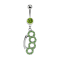 Banana in argento con pendente in ottone nocche verde chiaro