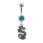 Banana silver with pendant black dragon aqua
